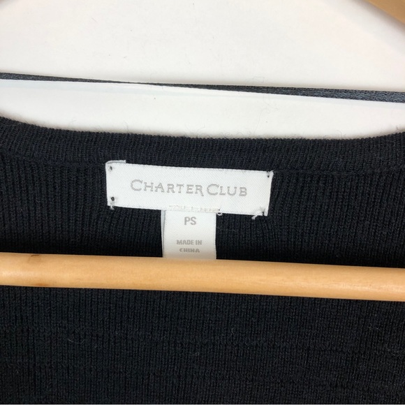 Charter Club Long Classic Black Open Cardigan - Picture 10 of 11
